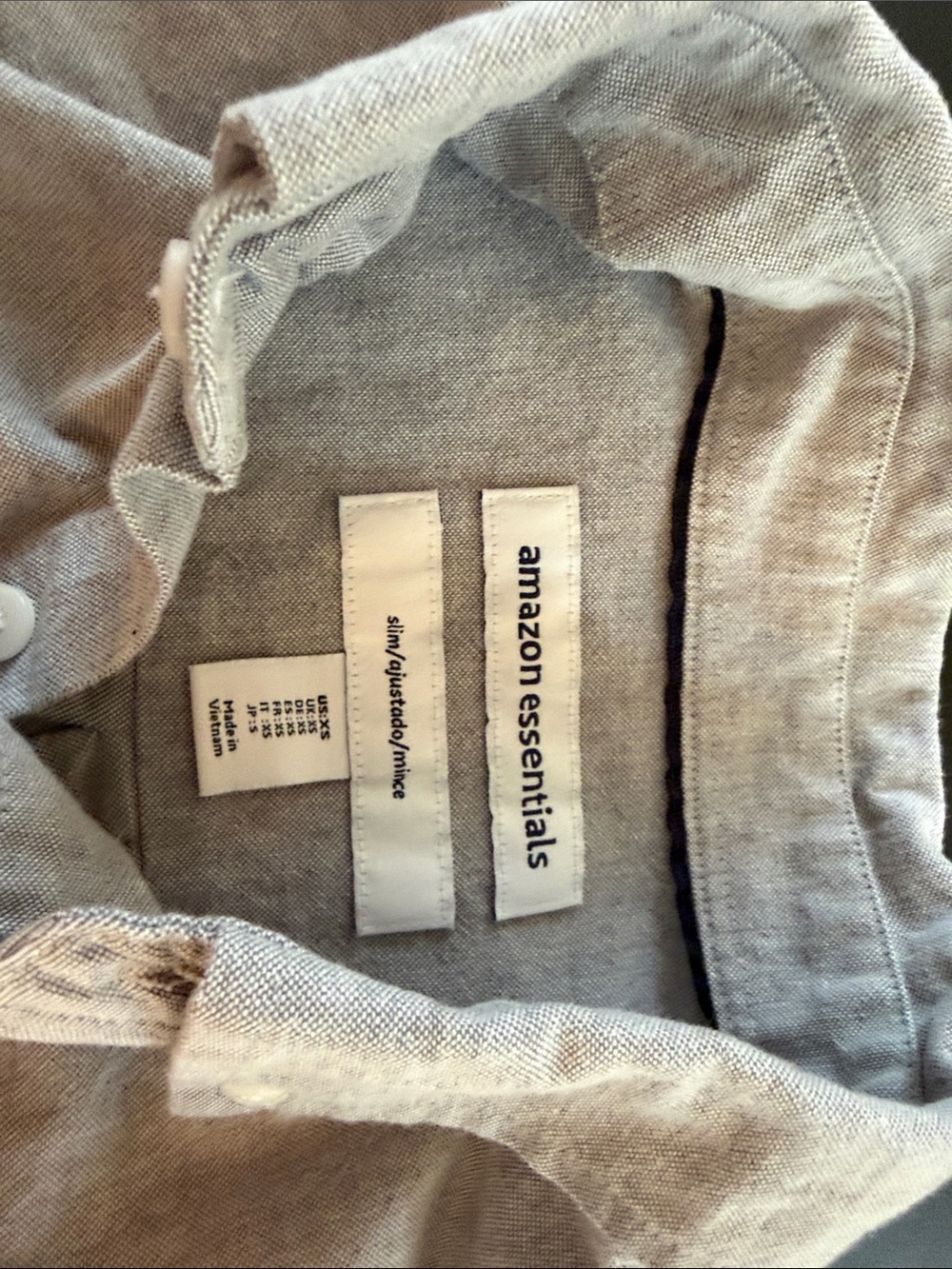 Amazon Essentials Men's Button-Down Shirt in Light Gray - Picture 2 of 4
